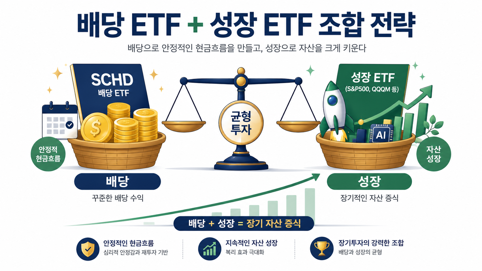 배당 ETF와 성장 ETF 조합 포트폴리오