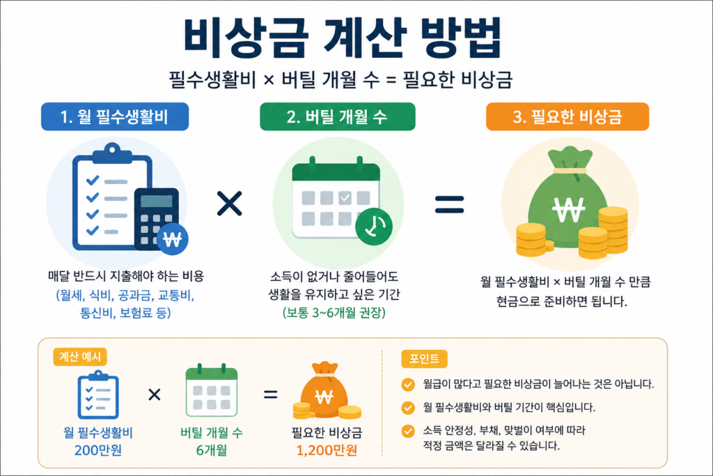 직장인 비상금 계산 방법